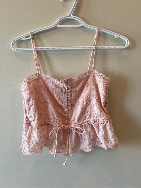 aerie Tops - Aerie Women’s Pink Lace Eyelet Camisole Top